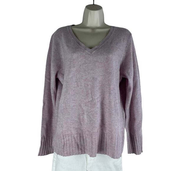 Qi Cashmere V Neck Long Sleeve Sweater Unicorn Purple Size XL - Picture 2 of 7